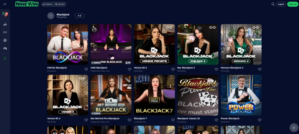 Blackjack Games at Nine Win Casino